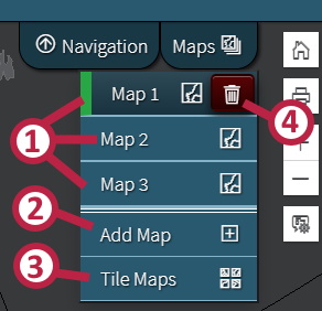 an image of the cancer atlas application indicating map controls