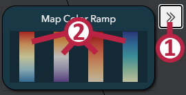 an image of the cancer atlas application indicating color ramp controls