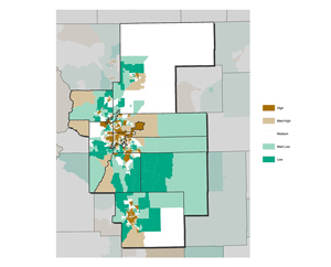 Example 2 of the resulting map by tract for Colorado
